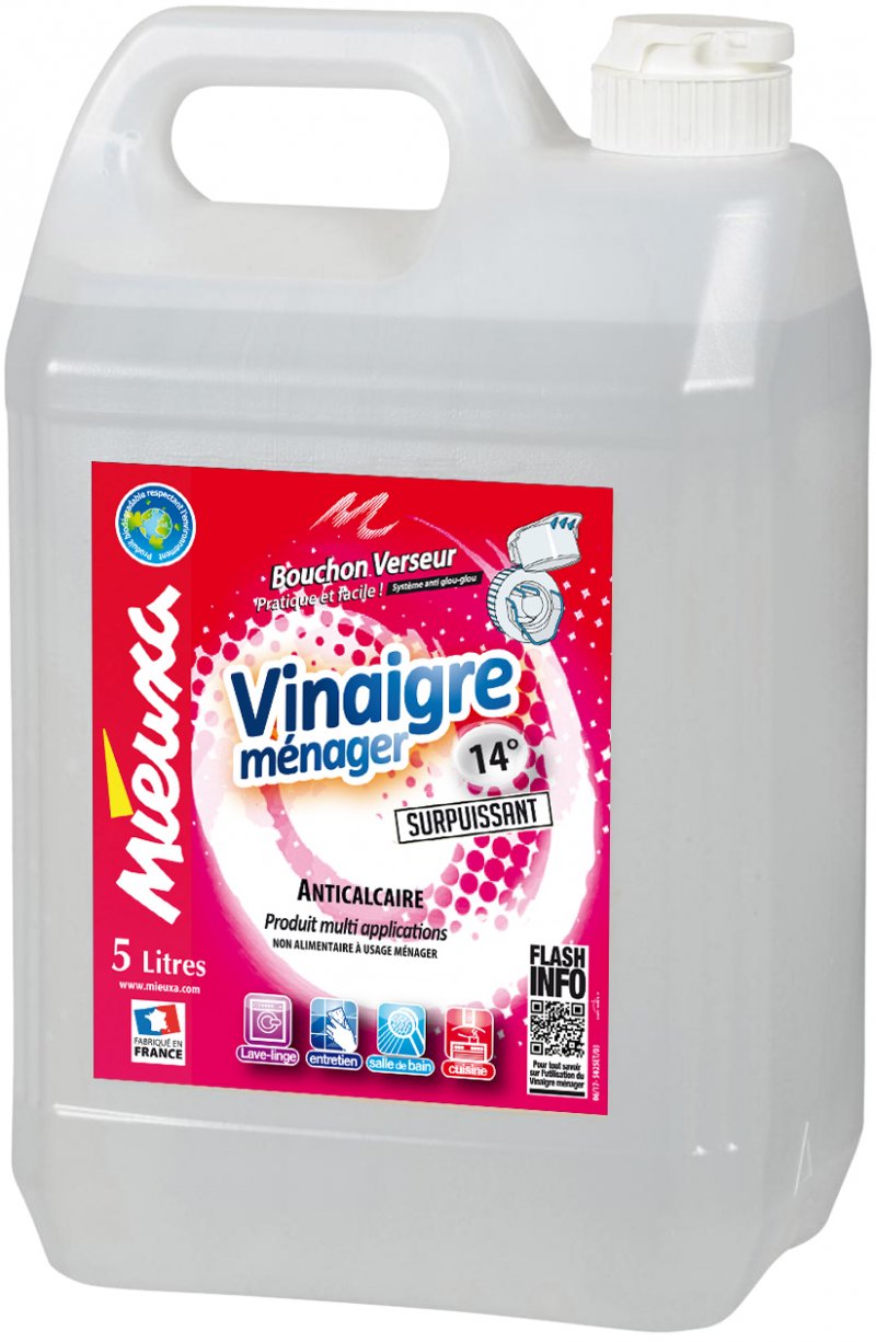 Vinaigre ménager 14°, Monsapo - Acheter en ligne bidon 5L pas cher